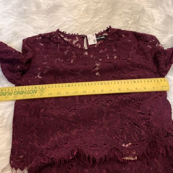 DO+BE TWO PIECE LACE SKIRT/TOP SET in purple - Picture 11 of 13
